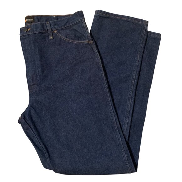 Wrangler Mens Flame Resistant Blue Jeans Relaxed Fit Sz 38x36 FR13MWZ HRC2/2112 - Picture 7 of 14